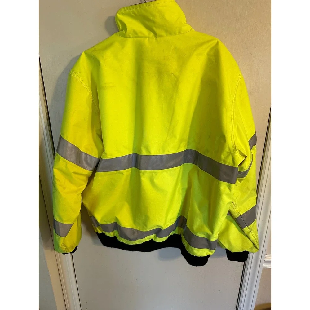 Charles River Apparel High Visibility ANSI‎ Class 3 Bomber Jacket Men's XL Neon